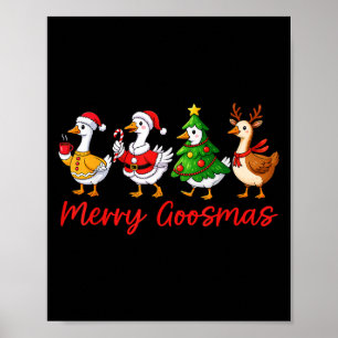 Merry Goosemas Christmas Gekke Goose Funny Xmas Wo Poster