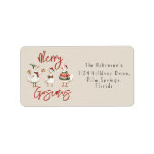 Merry Goosemas Christmas Holiday Etiket (Voorkant)