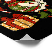 Merry Goosemas Christmas Lights Goose Duck Boho Fl Poster (Hoek)