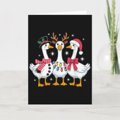 Merry Goosemas Christmas Silly Goose Xmas Lights M Kaart (Voorkant)