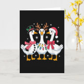 Merry Goosemas Christmas Silly Goose Xmas Lights M Kaart (Gele Bloem)