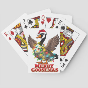Merry Goosemas Grappige Kerstgans Xmas  Pokerkaarten