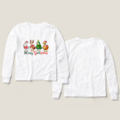 Merry Goosmas Christmas Funny Goose Tri-Blend Shir (Voorkant /achterkant)