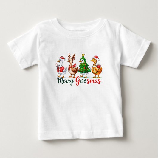 Merry Goosmas Christmas Funny Goose Tri-Blend Shir (Voorkant)