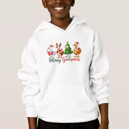 Merry Goosmas Christmas Funny Goose Tri-Blend Shir (Voorkant)
