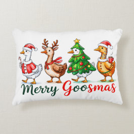 Merry Goosmas Christmas Funny Goose Tri-Blend Shir Accent Kussen