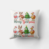 Merry Goosmas Christmas Funny Goose Tri-Blend Shir Kussen (Achterkant)