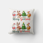 Merry Goosmas Christmas Funny Goose Tri-Blend Shir Kussen (Voorkant)