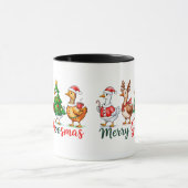 Merry Goosmas Christmas Funny Goose Tri-Blend Shir Mok (Midden)