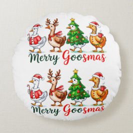 Merry Goosmas Christmas Funny Goose Tri-Blend Shir Rond Kussen