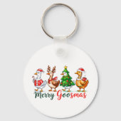 Merry Goosmas Christmas Funny Goose Tri-Blend Shir Sleutelhanger (Voorkant)