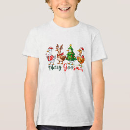 Merry Goosmas Christmas Funny Goose Tri-Blend Shir Tri-Blend Shirt