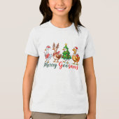 Merry Goosmas Christmas Funny Goose Tri-Blend Shir Tri-Blend Shirt (Voorkant)