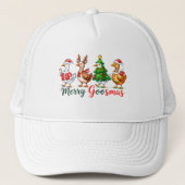 Merry Goosmas Christmas Funny Goose Tri-Blend Shir Trucker Pet (Voorkant)