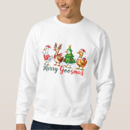 Merry Goosmas Christmas Funny Goose Tri-Blend Shir Trui