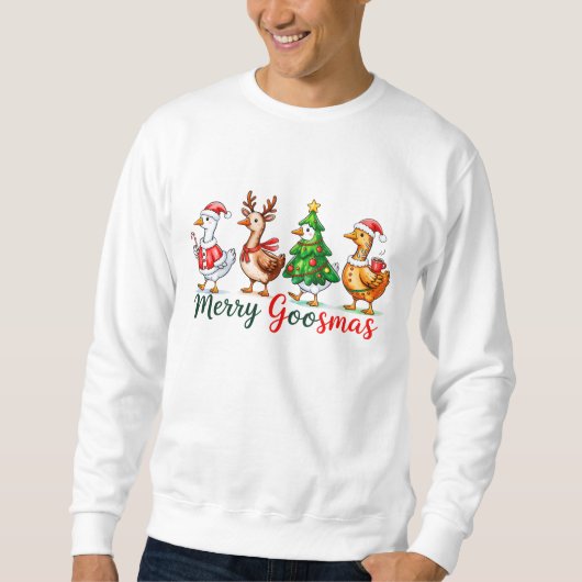 Merry Goosmas Christmas Funny Goose Tri-Blend Shir Trui (Voorkant)