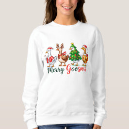 Merry Goosmas Christmas Funny Goose Tri-Blend Shir Trui