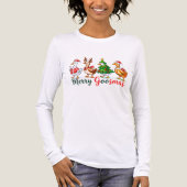 Merry Goosmas Christmas Funny Goose Tri-Blend Shirt (Voorkant volledig)