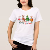 Merry Goosmas Christmas Funny Goose Tri-Blend Shirt (Voorkant)