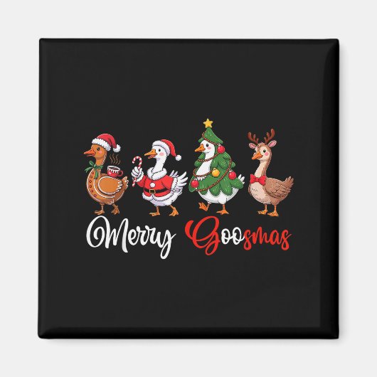 Merry Goosmas Silly Goose Christmas Funny Xmas Wom Magneet (Voorkant)