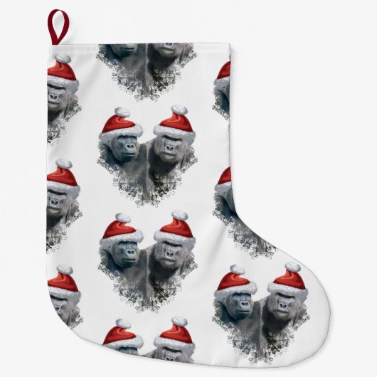 Merry Gorilla Christmas Grote Kerstsok (Voorkant)