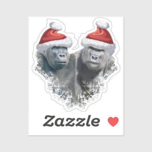 Merry Gorilla Christmas Sticker (Vel)