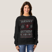 Merry Gothmas Gothic Kerstmis Ugly Sweater Spider  (Voorkant volledig)