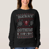 Merry Gothmas Gothic Kerstmis Ugly Sweater Spider  (Voorkant)