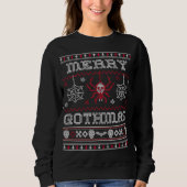 Merry Gothmas Gothic Kerstmis Ugly Sweater Spider  (Voorkant)