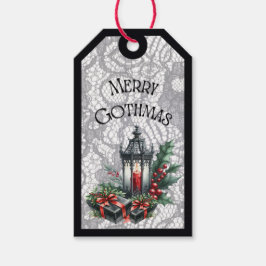 Merry Gothmas Lantern With Presents Gift Tag Cadeaulabel