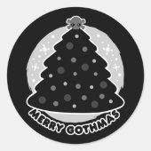 Merry Gothmas Ronde Sticker (Voorkant)