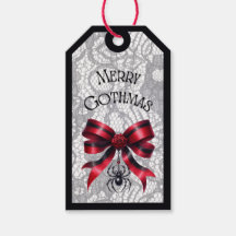 Merry Gothmas Roos Boog Met Spin Geschenklabel