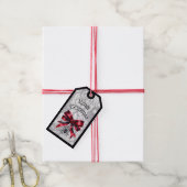 Merry Gothmas Roos Boog Met Spin Geschenklabel Cadeaulabel (Met Touw)