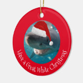 Merry Great White KerstShark Portret Foto Keramisch Ornament (Links)