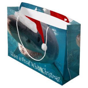 Merry Great White KerstShark Santa Hat Funny Groot Cadeauzakje