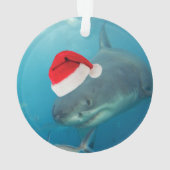 Merry Great White KerstShark Santa Hat Funny Ornament (achterkant)