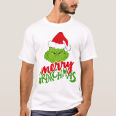 Merry Green Christmas Creature Design T-shirt (Voorkant)