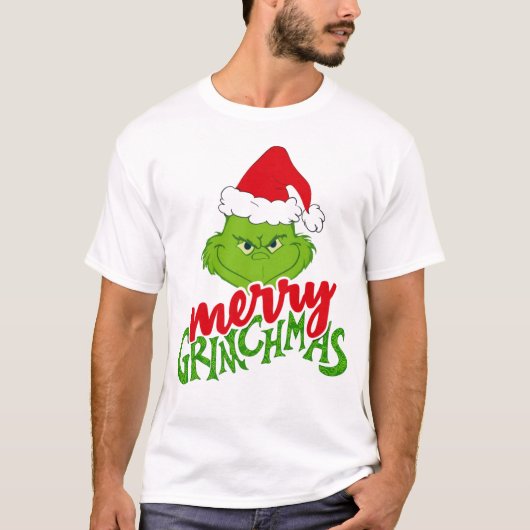 Merry Green Christmas Creature Design T-shirt (Voorkant)