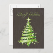 Merry Green Kerstmis Briefkaart (Voorkant / Achterkant)
