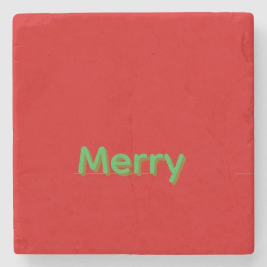 Merry Green Naam op Rood Stenen Onderzetter (Voorkant)