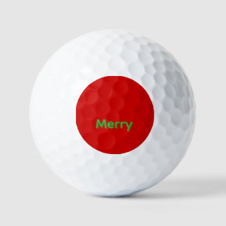 Merry Green Name on Red Golfballen