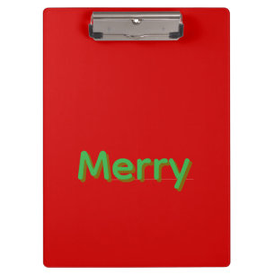 Merry Green Name op Rood Klembord