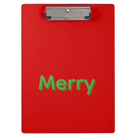 Merry Green Name op Rood Klembord (Voorkant)
