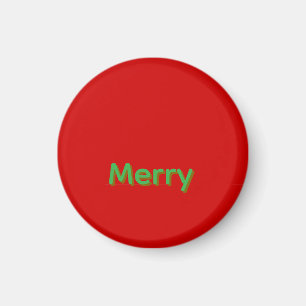 Merry Green Name op Rood Magneet