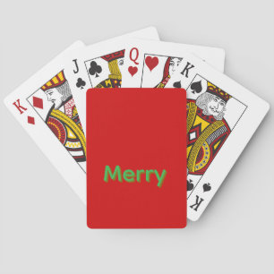Merry Green Name op Rood Pokerkaarten