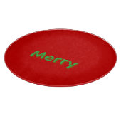 Merry Green Name op Rood Snijplank (Hoek)