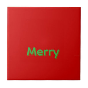 Merry Green Name op Rood Tegeltje