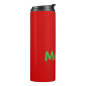 Merry Green Name op Rood Thermosbeker (Gedraaid links)