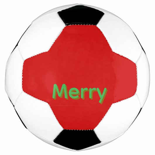 Merry Green Name op Rood Voetbal (Voorkant)