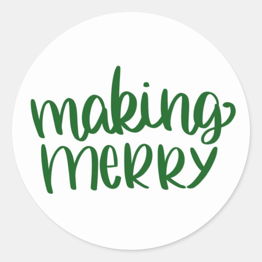 Merry Green Round Sticker maken (Voorkant)